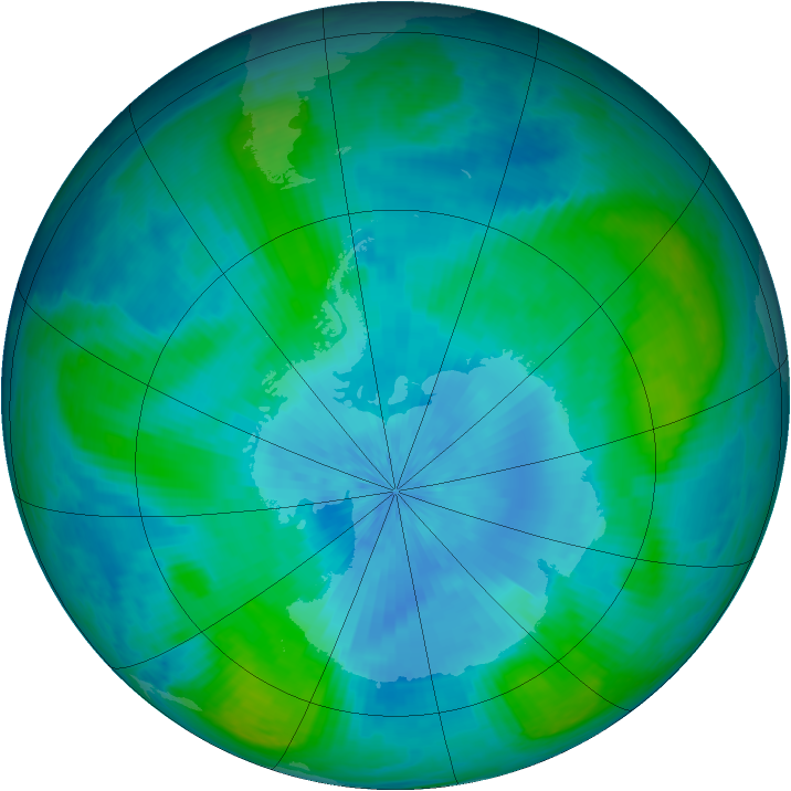 Antarctic ozone map for 18 February 2003